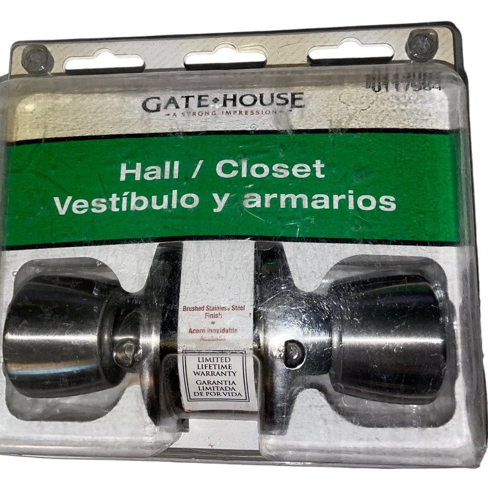 Hall Closet Nickel Door Knob Set Gate House Satin Silver Kit New Gatehouse